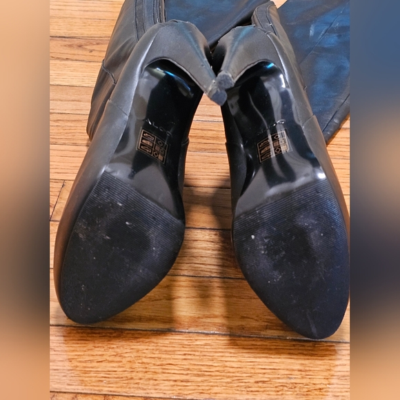 Aldo Thardossi Black Over the Knee Genuine Leather Boots worn once 8.5 - Picture 6 of 11